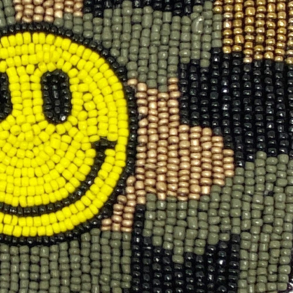Smiley Face Camo Beaded Coin Purse - Picture 6 of 6
